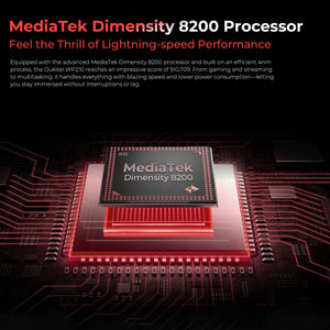 Oukitel WP210 5G rugged phone powered by MediaTek Dimensity 8200 processor for high performance, smooth gaming, and multitasking