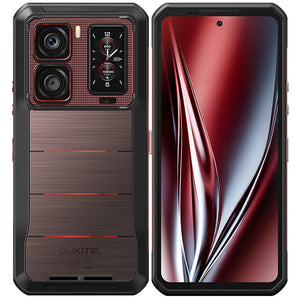 Oukitel WP300 red 5G rugged smartphone with 6.8-inch screen, 16000mAh big battery, 108MP main camera, Android 15, 12GB RAM and 512GB storage with NFC