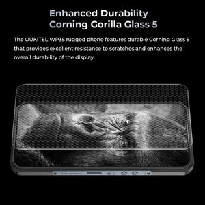 Oukitel WP35 5G rugged smartphone with durable Gorilla Glass 5 for scratch-resistant and reinforced screen protection