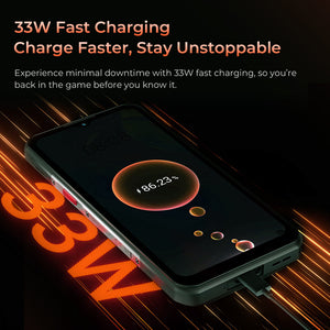 Oukitel WP55 5G rugged phone with 33W fast charging for quick power refill and minimal downtime