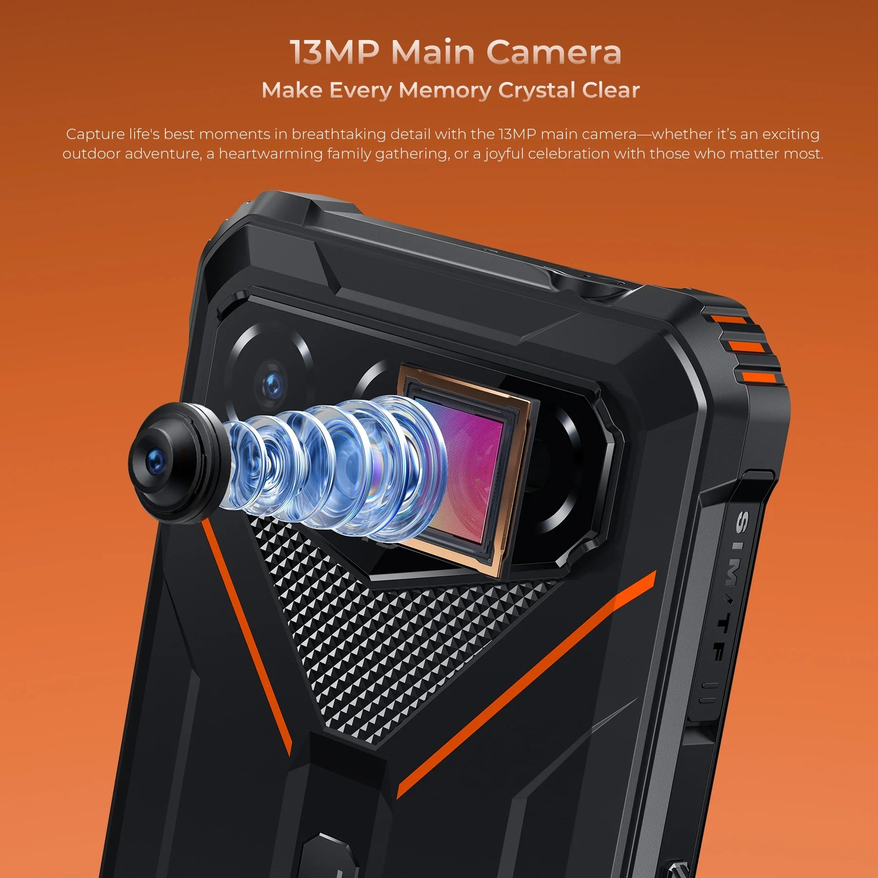 Oukitel G3 rugged phone with 13MP main camera for clear and detailed photos