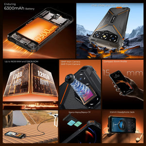 Oukitel G3 rugged phone main features including 6-inch HD+ display, 6300mAh battery, 13MP camera, Android 14, slim and durable design