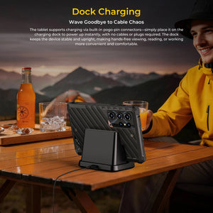 OUKITEL RT11 Rugged Tablet with dock charging and pogo pin connector for convenient hands-free use