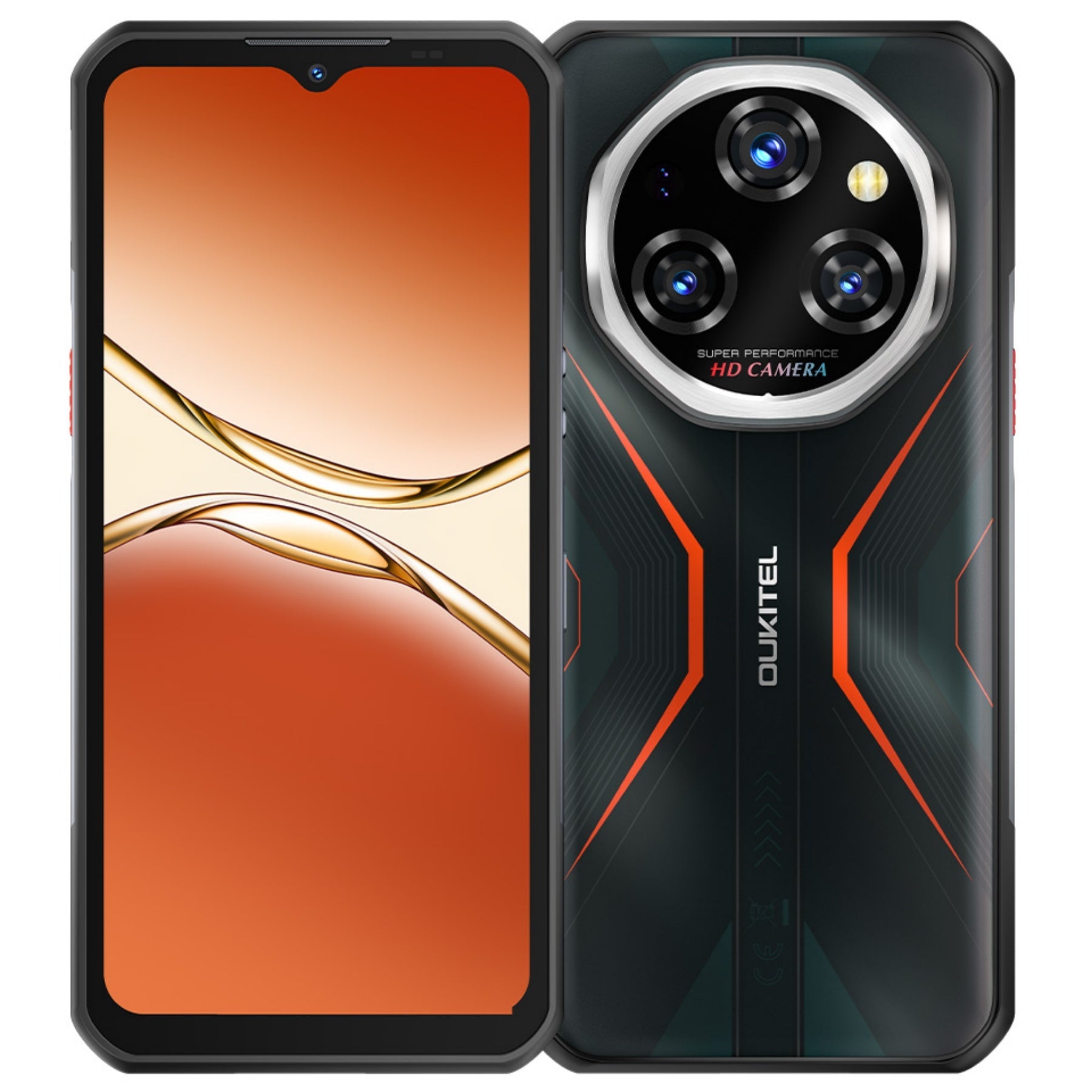 Oukitel WP55 Pro 5G rugged phone in orange with 6.6-inch HD+ display, 11000mAh big battery, 108MP camera, Android 15, 16GB RAM, 512GB storage, and NFC